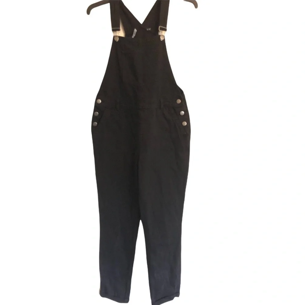 Sportsgirl Black Washed Denim Bib Overalls Sz 10 NWT - Picture 10 of 11